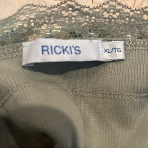 Vintage Y2K‎ Sage Green Sleeveless Top Lace Whimsigoth Fairy Retro Bella Swan XL - Picture 4 of 5